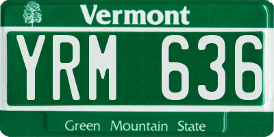 VT license plate YRM636