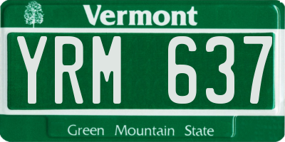 VT license plate YRM637