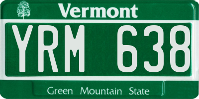 VT license plate YRM638