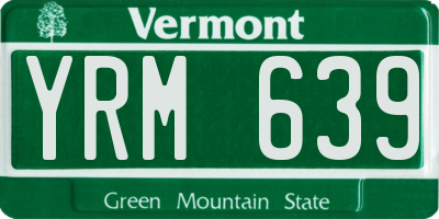 VT license plate YRM639
