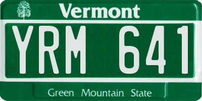 VT license plate YRM641