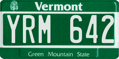 VT license plate YRM642