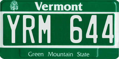 VT license plate YRM644