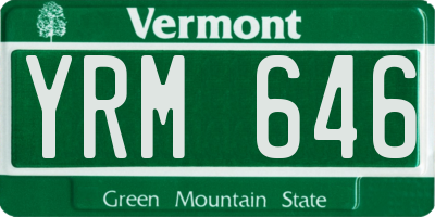 VT license plate YRM646