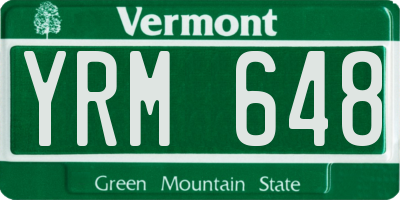 VT license plate YRM648