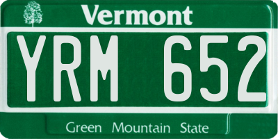 VT license plate YRM652