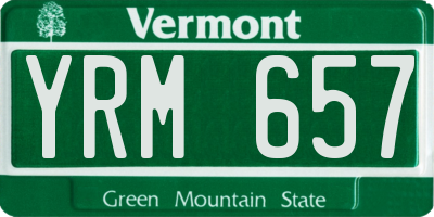 VT license plate YRM657