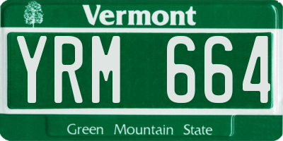 VT license plate YRM664