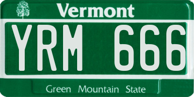 VT license plate YRM666