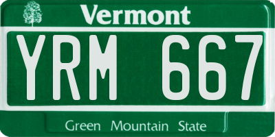 VT license plate YRM667