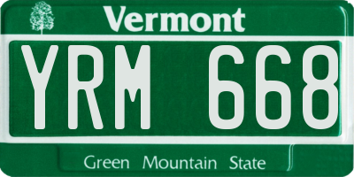 VT license plate YRM668