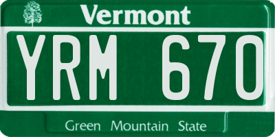 VT license plate YRM670