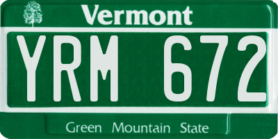 VT license plate YRM672