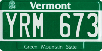 VT license plate YRM673