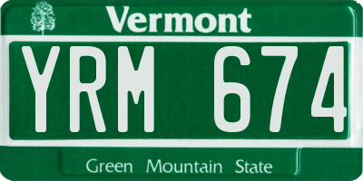 VT license plate YRM674