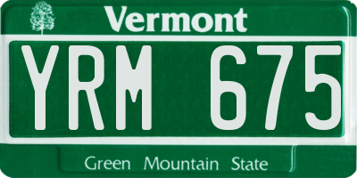 VT license plate YRM675