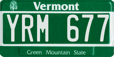 VT license plate YRM677