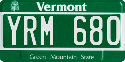 VT license plate YRM680