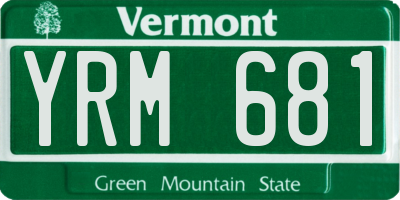 VT license plate YRM681