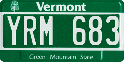 VT license plate YRM683