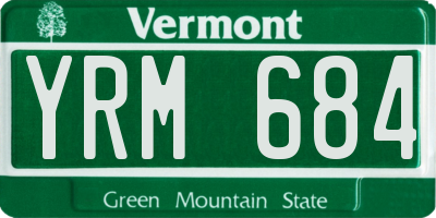 VT license plate YRM684