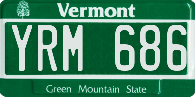 VT license plate YRM686