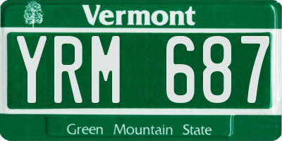 VT license plate YRM687