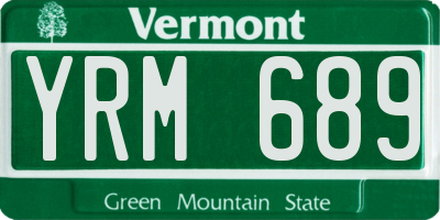 VT license plate YRM689