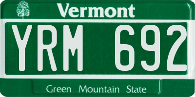 VT license plate YRM692