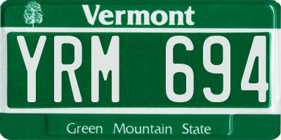 VT license plate YRM694