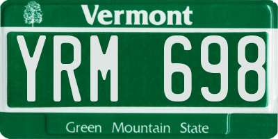 VT license plate YRM698
