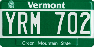 VT license plate YRM702