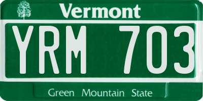VT license plate YRM703
