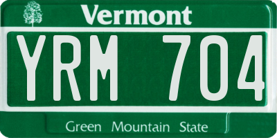 VT license plate YRM704
