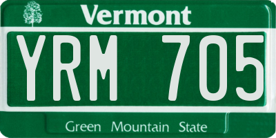 VT license plate YRM705