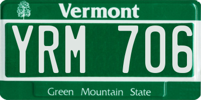 VT license plate YRM706