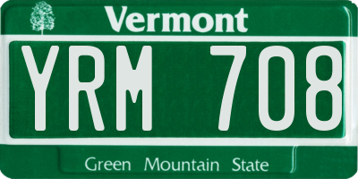 VT license plate YRM708