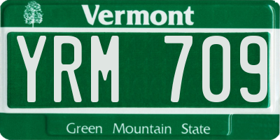 VT license plate YRM709