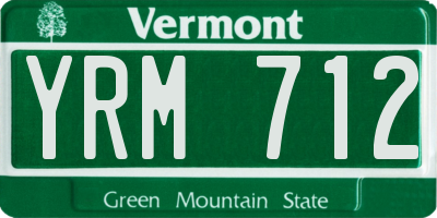 VT license plate YRM712
