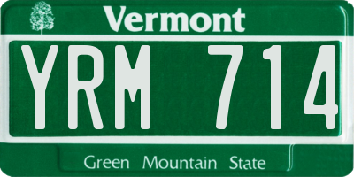 VT license plate YRM714