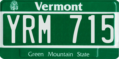 VT license plate YRM715