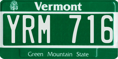 VT license plate YRM716
