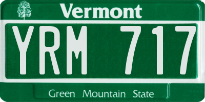 VT license plate YRM717