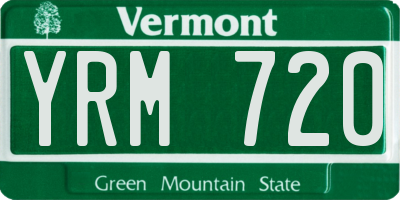 VT license plate YRM720