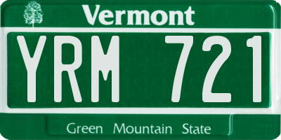 VT license plate YRM721