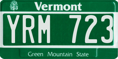 VT license plate YRM723