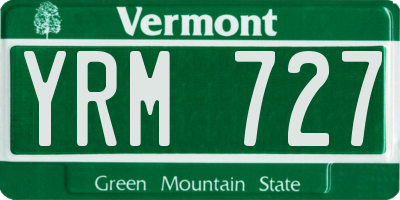 VT license plate YRM727