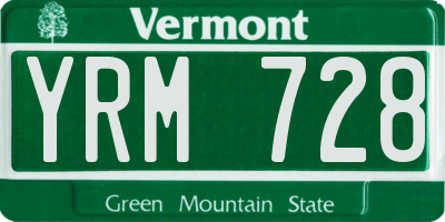VT license plate YRM728