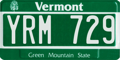 VT license plate YRM729
