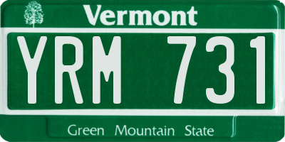 VT license plate YRM731